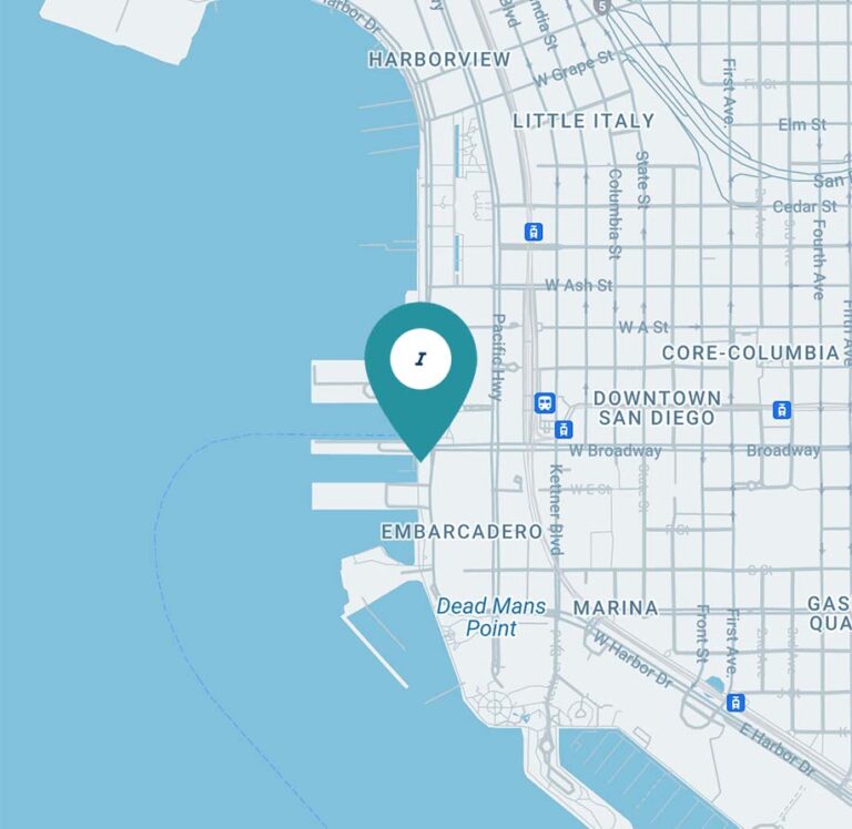 San Diego Visitor Info Center map