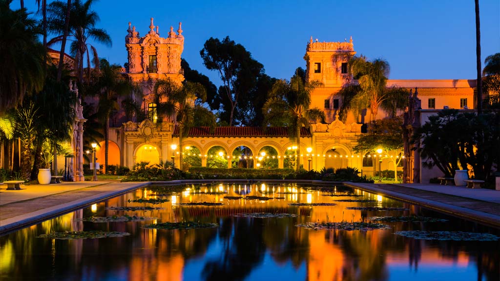 Balboa Park in San Diego features beautiful gardens